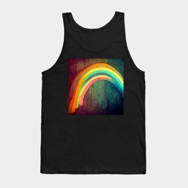 Vibrant colored rainbow on a washed out background. Tank Top by Liana Campbell